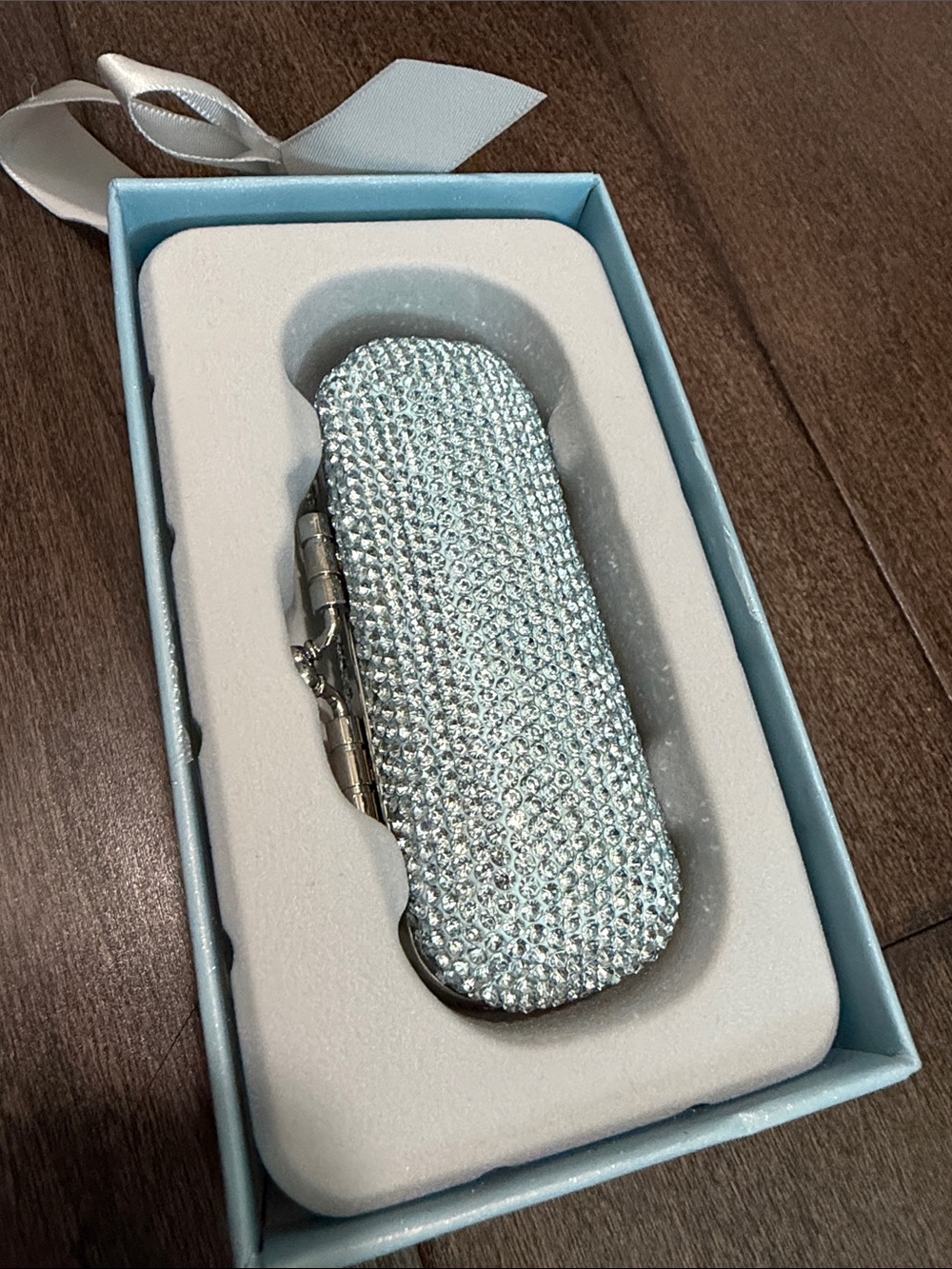 Baby Blue Crystal Bedazzled Lipstick Case